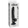 King Cock - Gode Vibrant Avec Testicules 23 Cm Noir